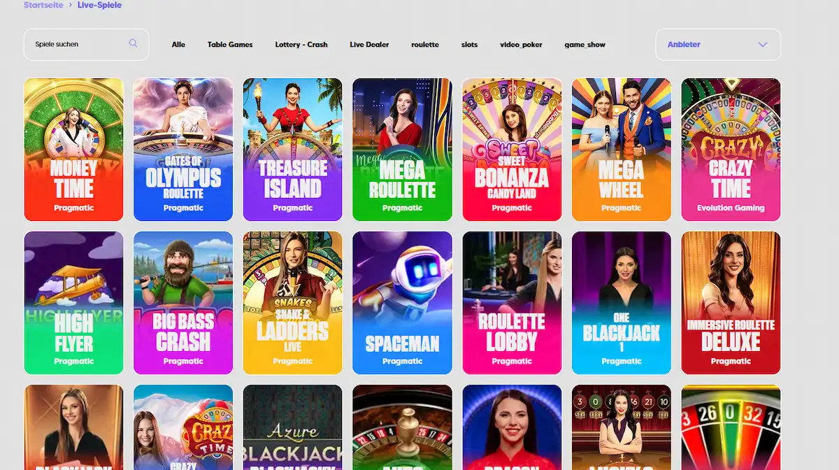 Live-Casino-Tische mit echten Dealern bei MrWest Casino
