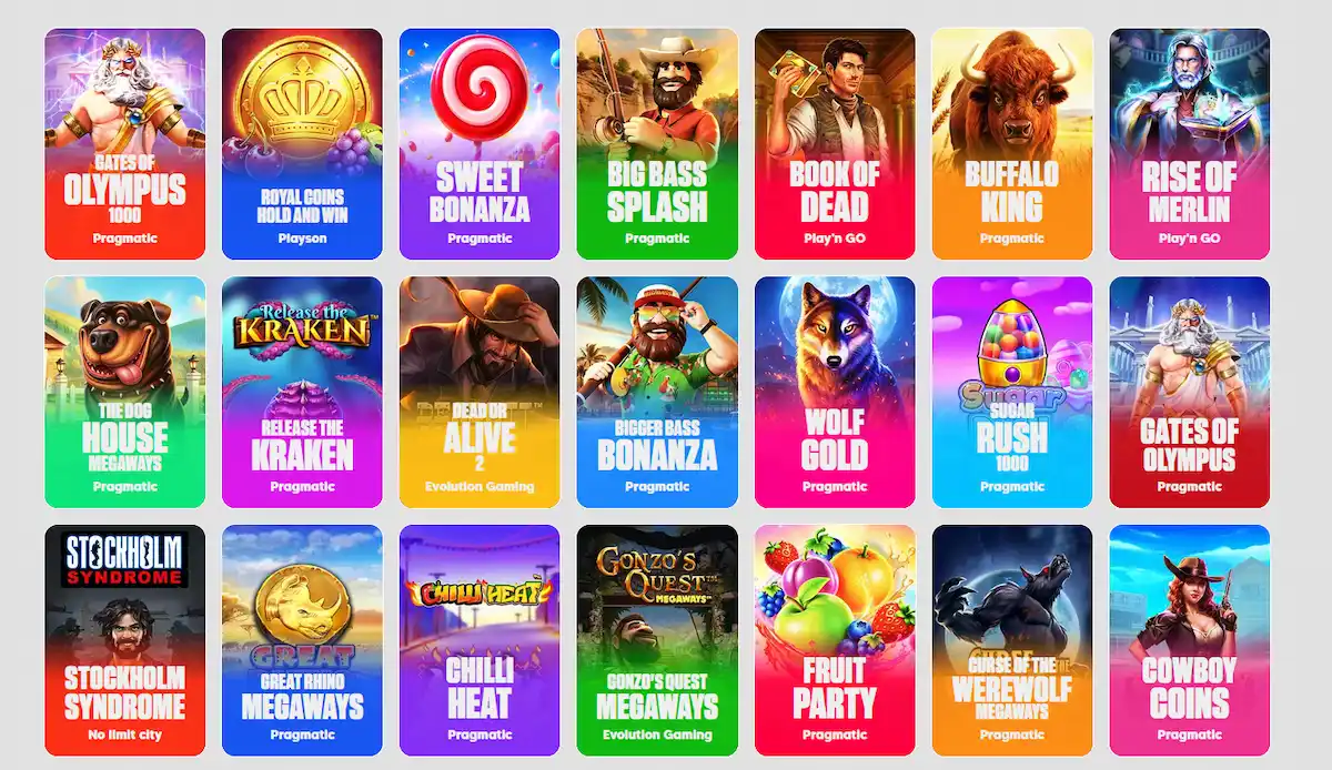 Slot-Auswahl in der Spielbibliothek von MrWest Casino